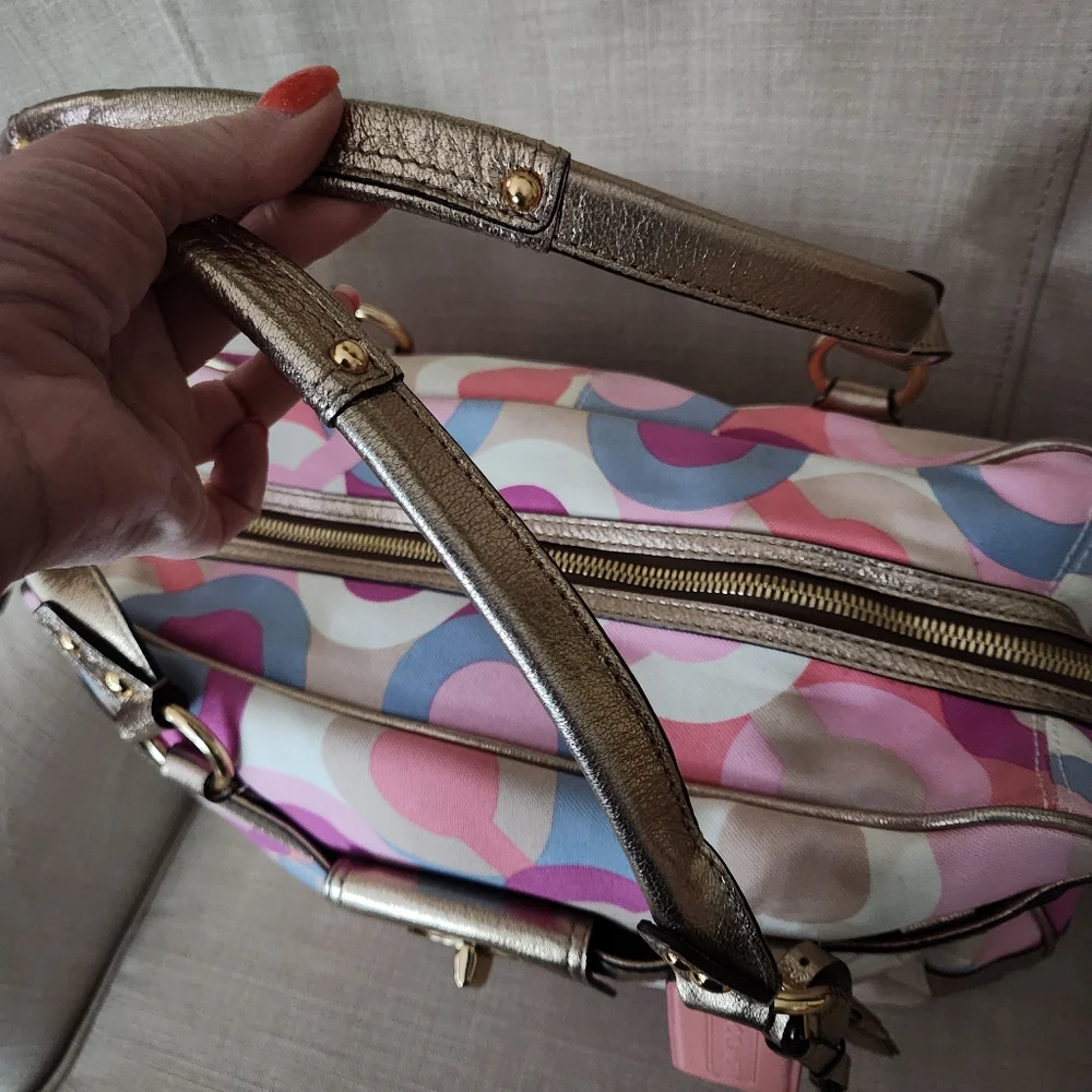Coach Metallic and Multicolor Satchel - Picture 12 of 16
